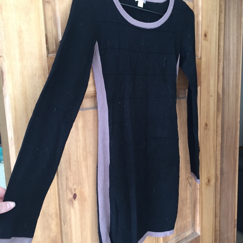 Black bodycon sweater dress